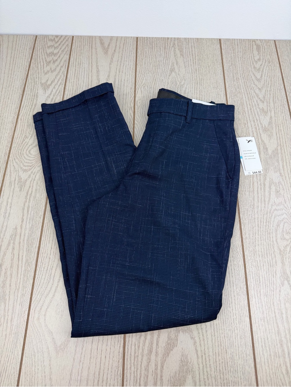 Calvin Klein Boys Flat Front Stretch Slim Fit Dress Pants 20R Batik Blue $44.50